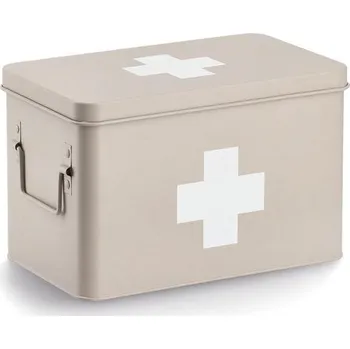 Lékárnička Zeller Present Lékárnička, kovový box na léky, 2v1, béžová, MEDICINE XL 32x20x20