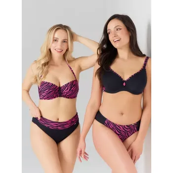 Dámské plavky 85258 - plavková podprsenka Triola, 65 G, černo - růžová