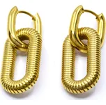 Ocelové náušnice 2v1 Linny - Zlacená