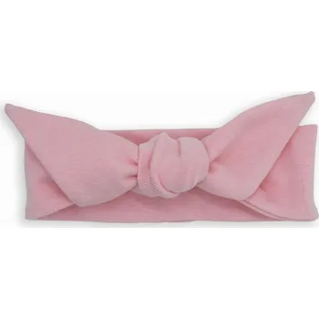 Čelenka Dětská čelenka se skosenou mašlí z úpletu růžová