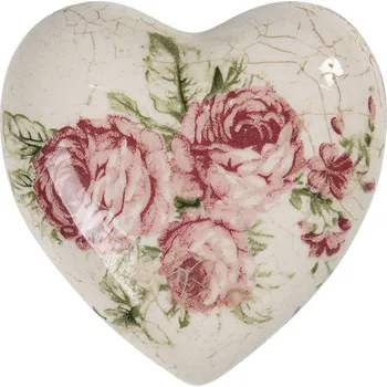 Clayre & Eef - Dekorativní keramické srdíčko VINTAGE JOY 6CE1183S