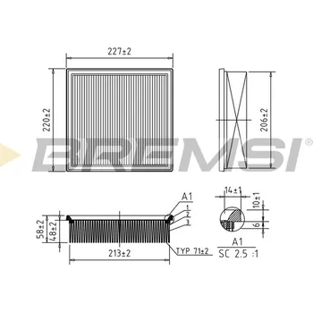 Vzduchový filtr Vzduchový filtr BREMSI FA1629