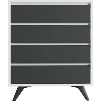 Komoda Suvera White and Anthracite, bílá + černá