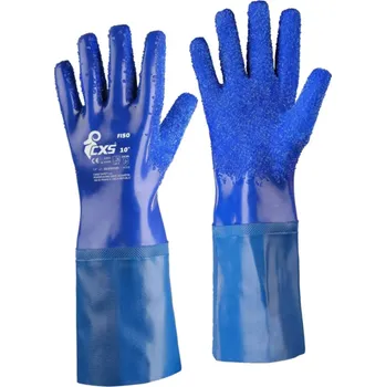 Pracovní rukavice CXS Rukavice FISO, máčené v PVC, zdrsněný povrch, vel. 10