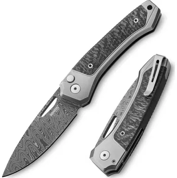 kapesní nůž LionSTEEL Twain Damascus - Gray titanium / Carbon fiber