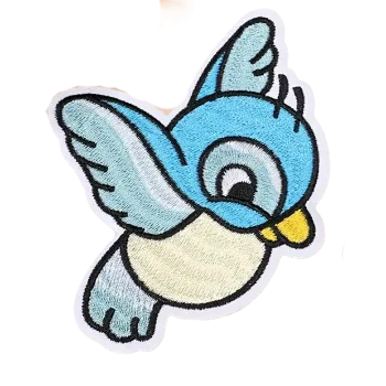 Nášivka Nažehlovací nášivka - modrý ptáček B (8,5 x 10,5 cm)
