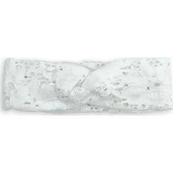 Čelenka Dětská překřížená čelenka z elastické krajky bílá 0-1r