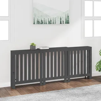 Radiátor vidaXL Kryt na radiátor šedý 210x21x85 cm masivní borové dřevo