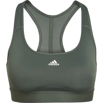 Kalhotky adidas Powerreact Training Medium Support Sports Bra Womens Green Oxide 2XL A-C