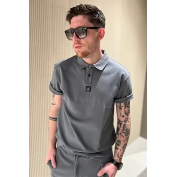 Pánské tričko Pánské polo tričko HUGO Deabono_D 50517638 šedé Velikost: M