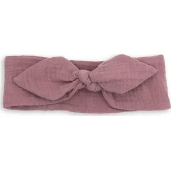 Čelenka Čelenka s mašlí dětská z mušelínu růžová 0-10m