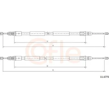 Brzdový systém Tažné lanko, parkovací brzda COFLE CFE11.6773