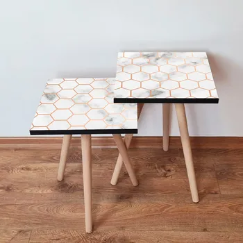 Konferenční stolek Odkládací stolek 2SHP White, 2 ks, bílá