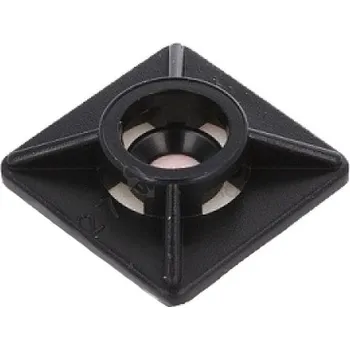 kabelová chránička Příchytka 2cestná 27x27, 4,8 s lepidlem černá KT07576