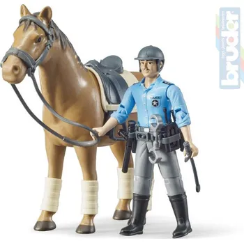 Hračka BRUDER 62507 Figurka policista herní set s koněm a doplňky | 224228