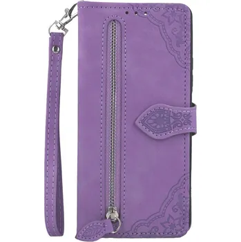 Pouzdro na mobilní telefon Pouzdro Xiaomi Redmi Note 13 knížkové se zipem fialové (kryt neboli obal na Xiaomi Redmi Note 13)