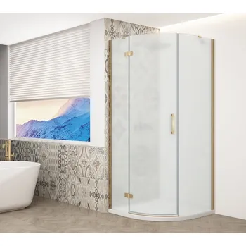 TRINITY GOLD MATT čtvrtkruhový sprchový kout 900x900mm, matné sklo, levé