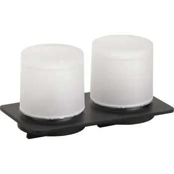 Dávkovač mýdla Bemeta ORGANIC BLACK: Dávkovač mýdla dvojitý, 2×200 ml, nerez, sklo 167109470