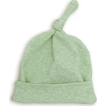 Čepice Dětská čepice s uzlíkem z úpletu zelená 0-1r