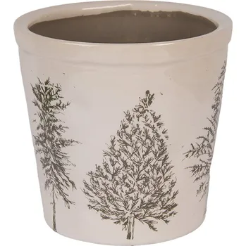 Zahrada Béžový obal na květináč se stromky Natural Pine Trees L - Ø 17*16 cm