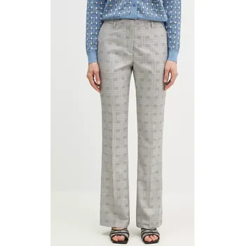 Dámské kalhoty Vlněné kalhoty Kenzo dámské, šedá barva, zvony, high waist, FF52PA1019JW.93, 34, 09X