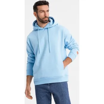 Pánská mikina Ombre Clothing Pastelově modrá unisex mikina V8 SNBC-0105