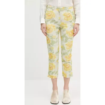 Dámské kalhoty Kalhoty Kenzo dámské, žlutá barva, high waist, FF52PA0939O1.01, 34, 10X