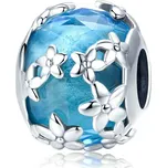 Bamoer stříbrný přívěsek Modrý květ