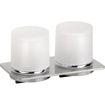 Dávkovač mýdla Bemeta ORGANIC: Dávkovač mýdla dvojitý, 2×200 ml, nerez, sklo 157109471