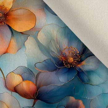 2. Třída - Látka samet / velvet ELIZA průhledné květiny Welly