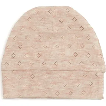 Čepice Dětská čepice z úpletu pointoille růžová 0-2m