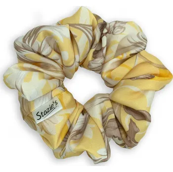 Scrunchie žlutá květinová
