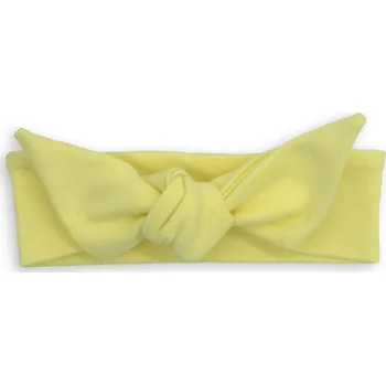 Čelenka Dětská čelenka s mašlí z úpletu žlutá 3m-1r