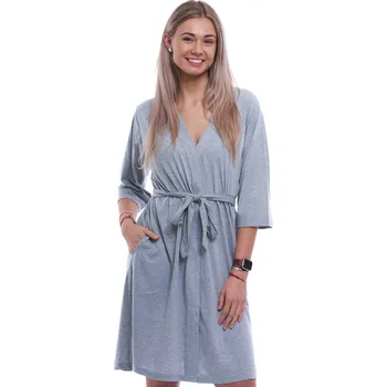 Dámské noční prádlo Šedý lehký dámský župan 1G0671 šedá xl