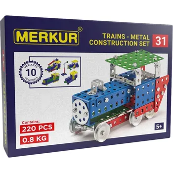 Stavebnice Merkur MERKUR M 031 Vláček Železniční modely 220 dílků *KOVOVÁ STAVEBNICE* | 87286