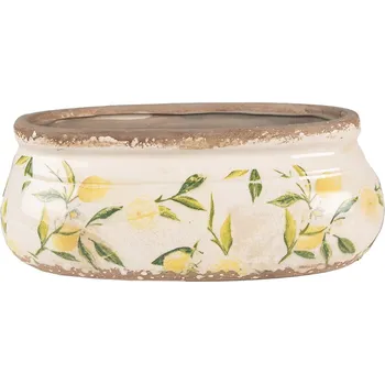 Květináč Clayre & Eef - Keramický květináč LEMONS AND LEAVES 6CE1531M