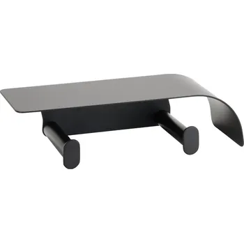 Bemeta ORGANIC BLACK: Držák toaletního papíru dvojitý s poličkou 167112160