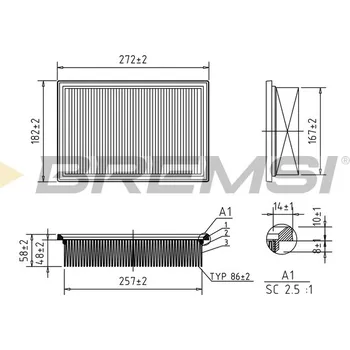 Vzduchový filtr Vzduchový filtr BREMSI FA1134