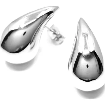 Náušnice Ocelové náušnice masivní kapky Chantalle - Stříbrná