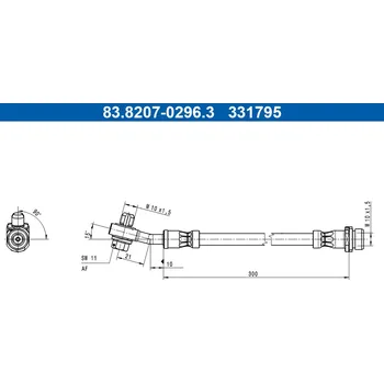 Brzdová hadice Brzdová hadice ATE 83.8207-0296.3