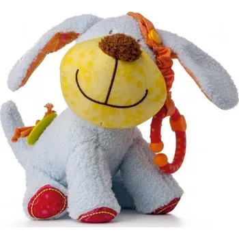 Hračka pro kojence NINY PLYŠ Baby pejsek Ipo 21cm mazlící chrastítko s klipem pro miminko | 852061