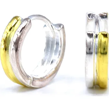 Náušnice Stříbrné kruhové náušnice bicolor Patilla