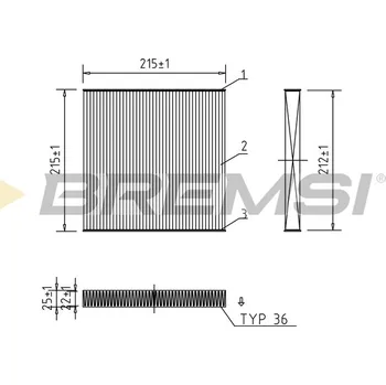 Kabinový filtr Filtr vzduchu v interiéru BREMSI FC0439