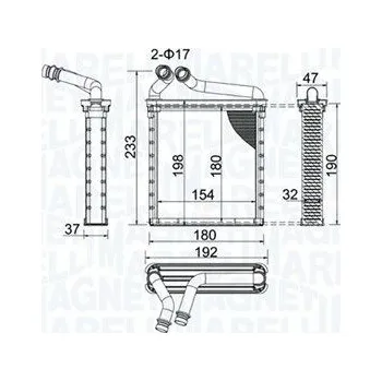 Výměník tepla, vnitřní vytápění MAGNETI MARELLI 350218442000