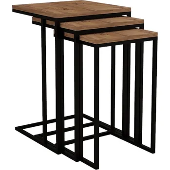 Konferenční stolek Odkládací stolek Stoli Atlantic, 3 ks, přírodní