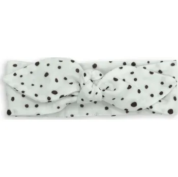 Čelenka Čelenka s mašlí dětská z mušelínu bílá s puntíkem 0-10m