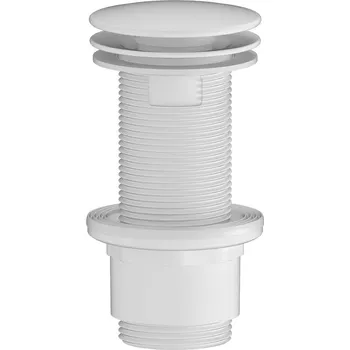 Umyvadlo Umyvadlová výpust 5/4“, neuzavíratelná, velká zátka, 10-80mm, ABS/bílá mat