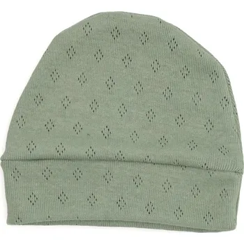 Čepice Dětská čepice z úpletu pointoille zelená 0-4m