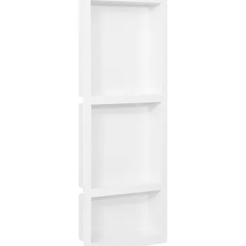 vidaXL Nika do sprchového koutu 3 přihrádky lesklá bílá 41 x 99 x 9 cm