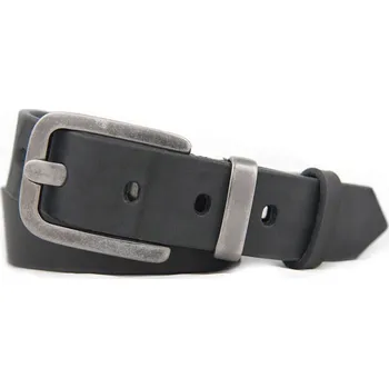 Opasek Pánský kožený hladký pásek černý (P168)